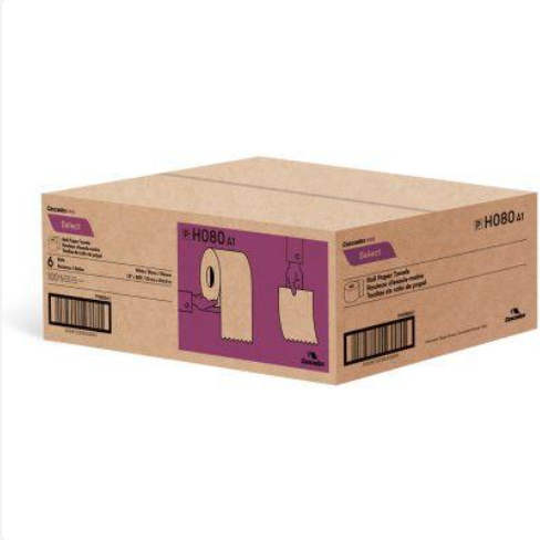 800 Feet Select White Roll Hand Towels - Cascades Tissue Group - 6 Rl/Cs - H080 - Image 2