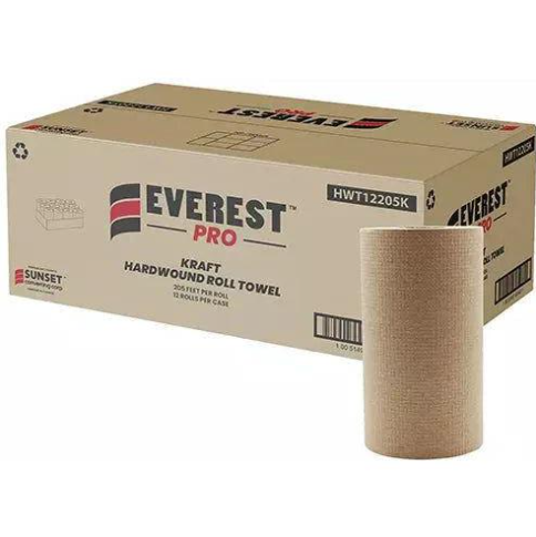 Kraft Paper Hand Towel Roll - HWT12205K - Everest Pro - 7.76" x 205 Feet - 12Rl/Cs